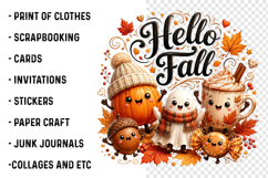 Hello Fall Cute Autumn Pumpkin PNG Product Image 3