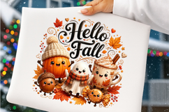 Hello Fall Cute Autumn Pumpkin PNG Product Image 4