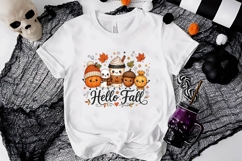 Hello Fall Cute Autumn Pumpkin PNG Sublimation Design Art Product Image 2