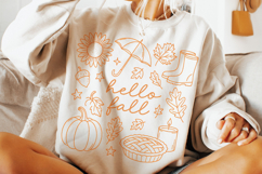 Hello Fall Doodle PNG, Fall PNG, Autumn PNG, Fall Vibes PNG Product Image 3
