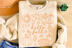 Hello Fall Doodle PNG, Fall PNG, Autumn PNG, Fall Vibes PNG Product Image 5
