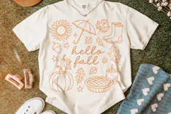 Hello Fall Doodle PNG, Fall PNG, Autumn PNG, Fall Vibes PNG Product Image 1