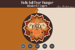Hello fall Door Hanger Laser Cut SVG Product Image 2