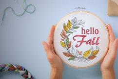Whimsical Wreath Embroidery Design - Hello Fall Pattern Product Image 4