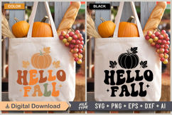 Hello Fall SVG File | Fall Retro SVG Product Image 2
