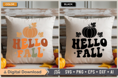 Hello Fall SVG File | Fall Retro SVG Product Image 3