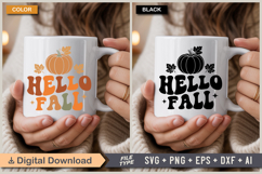 Hello Fall SVG File | Fall Retro SVG Product Image 4