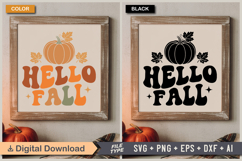 Hello Fall SVG File | Fall Retro SVG Product Image 5