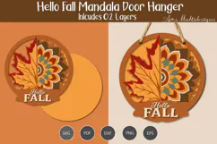 Hello Fall Mandala Door Hanger Product Image 1