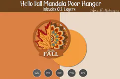 Hello Fall Mandala Door Hanger Product Image 2