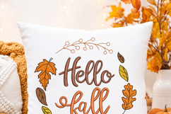 Hello Fall Embroidery Design Autumn Leaves Wreath Product Image 6