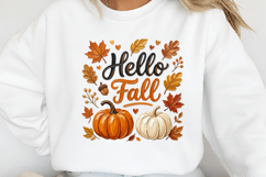 Hello Fall PNG, Retro Autumn PNG Product Image 2