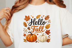 Hello Fall PNG, Retro Autumn PNG Product Image 3