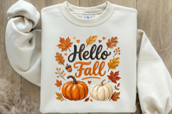 Hello Fall PNG, Retro Autumn PNG Product Image 4