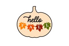 Hello Fall Pumpkin Laser Cut Design Product Image 2