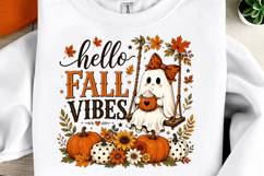 Hello Fall Vibes PNG, Fall Ghost Png Product Image 1