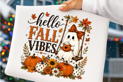 Hello Fall Vibes PNG, Fall Ghost Png Product Image 3