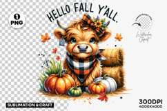 highland cow fall clipart, hello fall y’all png, farmhouse cow sublimation, rustic autumn cow design, pumpkin cow clipart, thanksgiving highland cow png, cozy farmhouse sublimation, fall cow pumpkin design, country fall cow clipart, rustic fall png