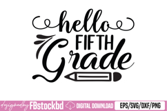 Hello Fifth GRADE SVG Design Product Image 1