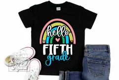 Hello Fifth Grade SVG - Back To School PNG 5th Grade 5 Vibes Product Image 1