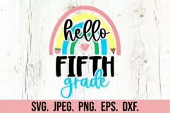 Hello Fifth Grade SVG - Back To School PNG 5th Grade 5 Vibes Product Image 4