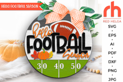 hello football season svg, fall hanging sign svg, tis the season, autumn door sign svg, layered sign svg, football hanger svg, laser cut file, layered sign svg, welcome sign svg, sport fan sign svg, glowforge cut file, cricut cut file, football ball