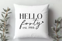 Hello Forty Est 1984 SVG - 40th Birthday Shirt Design Product Image 3