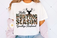 Hello Hunting Season Goodbye Husband Png, Camo Coquette Bow Product Image 3