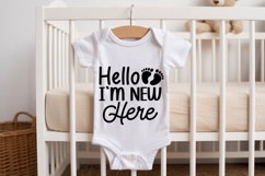 Hello I&#039;m New Here SVG | Baby SVG | Newborn SVG Product Image 2