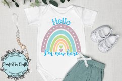 Hello I&#039;m New Here Rainbow SVG Product Image 1