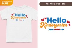 Hello Kindergarten Lettering with Lovely Arrow Sublimation Product Image 1