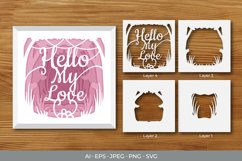 Hello My Love Layered Papercut 3D SVG Product Image 1