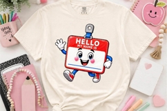 Hello My Name Tag Character PNG School Badge Design Product Image 2