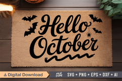 Hello October SVG | Halloween Doormat SVG | Doormat SVG Product Image 2