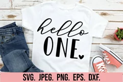 Hello One First Birthday SVG - 1st Birthday Girl SVG Product Image 1