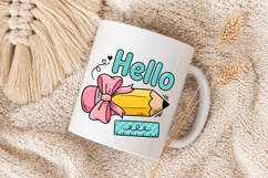 Hello Pencil Bow PNG, Back To School Teacher Design Product Image 5