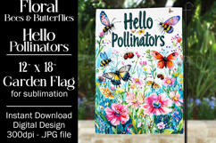 Hello Pollinators Garden Flag, Garden Flag Sublimation, d1 Product Image 1