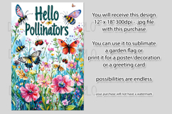 Hello Pollinators Garden Flag, Garden Flag Sublimation, d1 Product Image 2