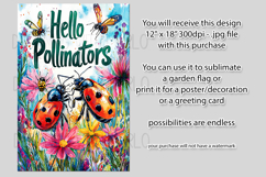 Hello Pollinators Garden Flag, Garden Flag Sublimation, d2 Product Image 2