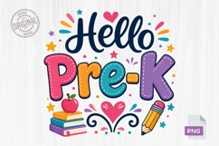 Hello Pre-K Teacher Back to School PNG Product Image 1
