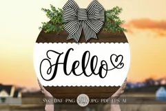 Hello SVG Door Hanger svg Welcome Door Hanger svg Product Image 1