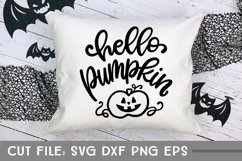 Hello Pumpkin, Halloween SVG, Hand Lettered Product Image 1