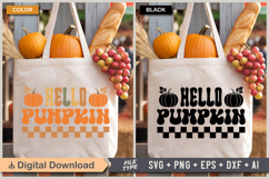 Hello Pumpkin SVG File | Fall Retro SVG Product Image 2