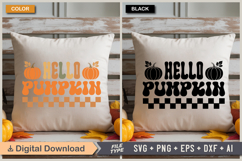 Hello Pumpkin SVG File | Fall Retro SVG Product Image 3