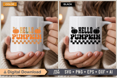 Hello Pumpkin SVG File | Fall Retro SVG Product Image 4