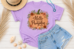 Hello Pumpkin PNG, Fall Sublimation Design Product Image 2