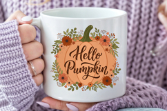 Hello Pumpkin PNG, Fall Sublimation Design Product Image 4