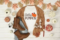 Hello pumpkin SVG, Harvest Season SVG, Autumn Floral SVG Product Image 2
