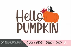 Hello pumpkin SVG, Harvest Season SVG, Autumn Floral SVG Product Image 1