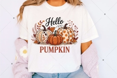 Hello Pumpkin PNG, Fall Vibes Png, Boho Floral Fall Png Product Image 1